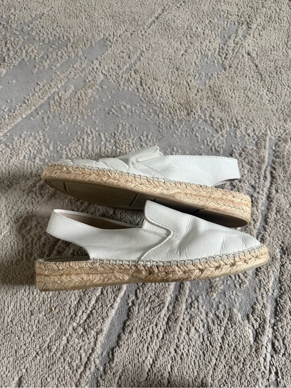 Mint Velvet Spain white leather closed toe Espadrille Sandal 9US 39EU